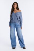 V-Neck Pullover in Blue