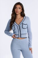 Blue Skirt with v-neck
