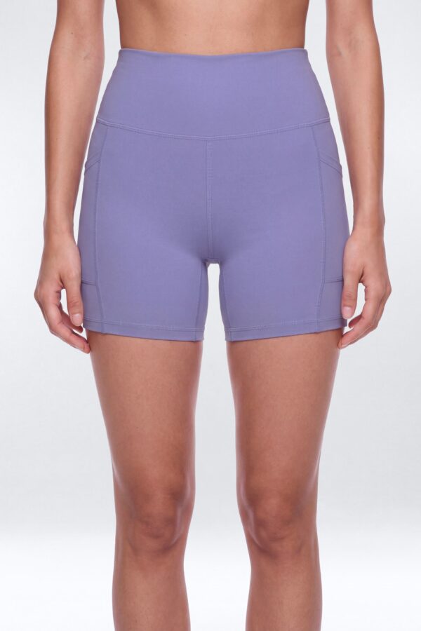 CloudForm™ High Waist 5″ Side Pocket Biker Short - Midnight Orchid
