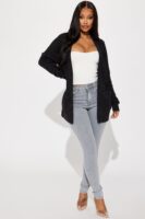 Cardigan in Charcoal and Black