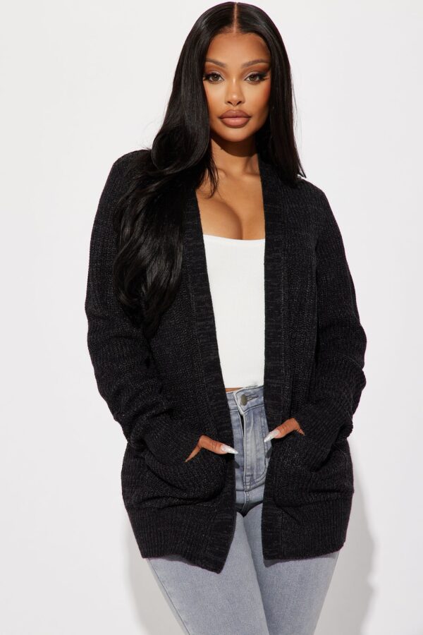 Cardigan in Charcoal and Black