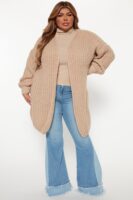 Ladies Kit Taupe Cardigan