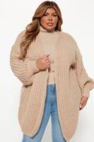 Ladies Kit Taupe Cardigan