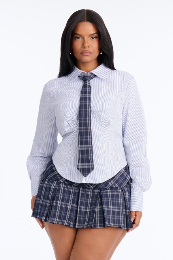 Blue Skirt with pleated
