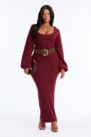 Dress in Burgundy 65% polyester