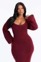 Dress in Burgundy 65% polyester