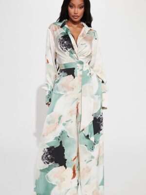 Jumpsuit with a satin