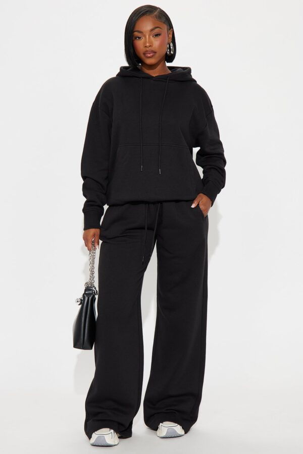 Stole My Ex Boyfriend's Wide Leg Sweatpants - Black