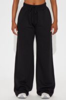 Stole My Ex Boyfriend's Wide Leg Sweatpants - Black