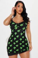 Black and Green Dress with v-neck