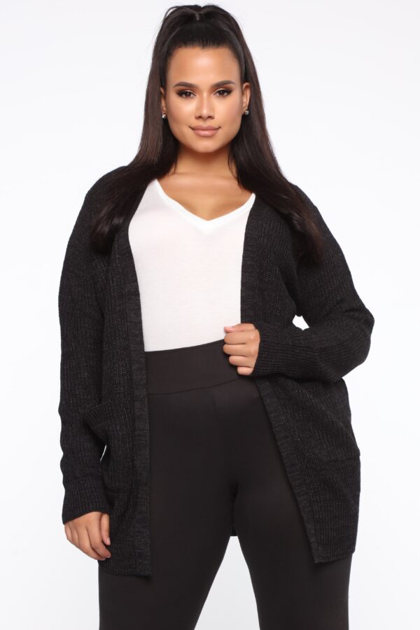 Cardigan in Charcoal and Black