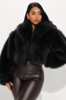 Cropped Coat in Black