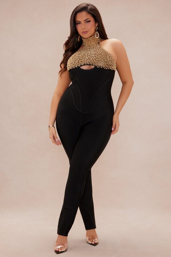 Turtleneck Jumpsuit in Black