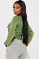 Green V-Neck Cardigan
