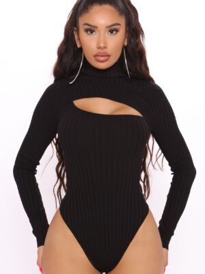 Bodysuit with a mock neck
