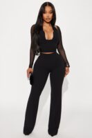 Pants with a v-neck