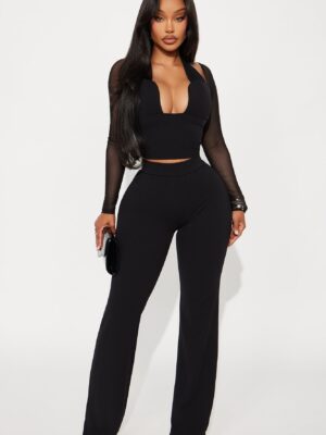 Pants with a v-neck
