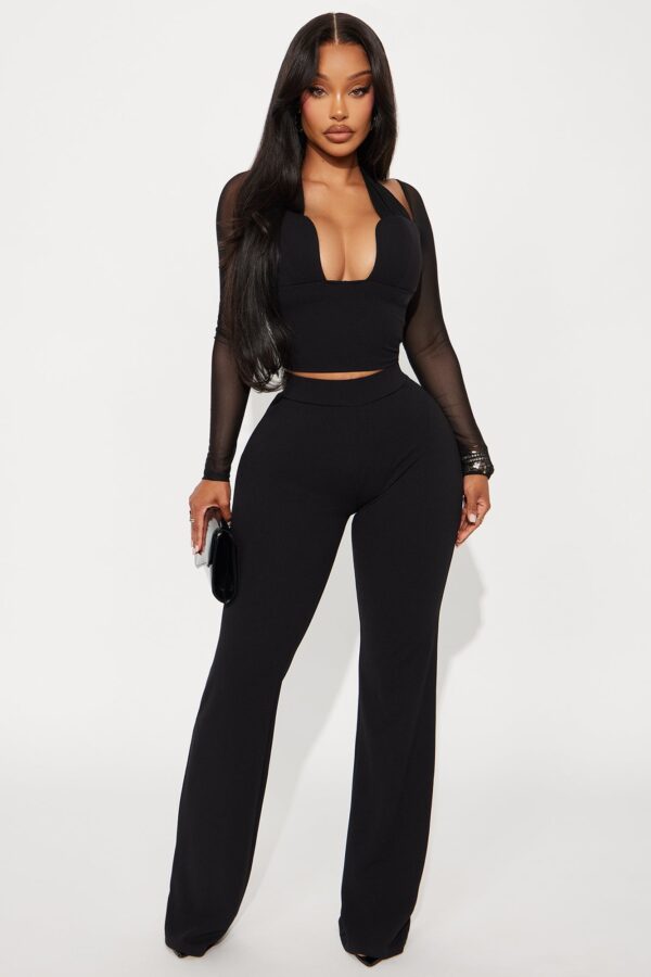 Pants with a v-neck
