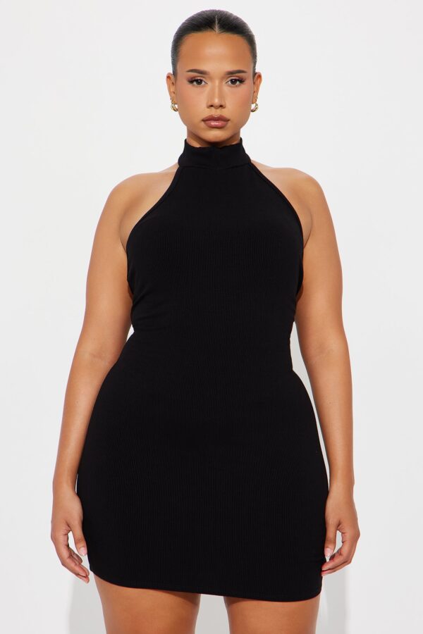 Mock-Neck Dress in Black