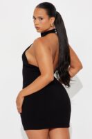 Mock-Neck Dress in Black