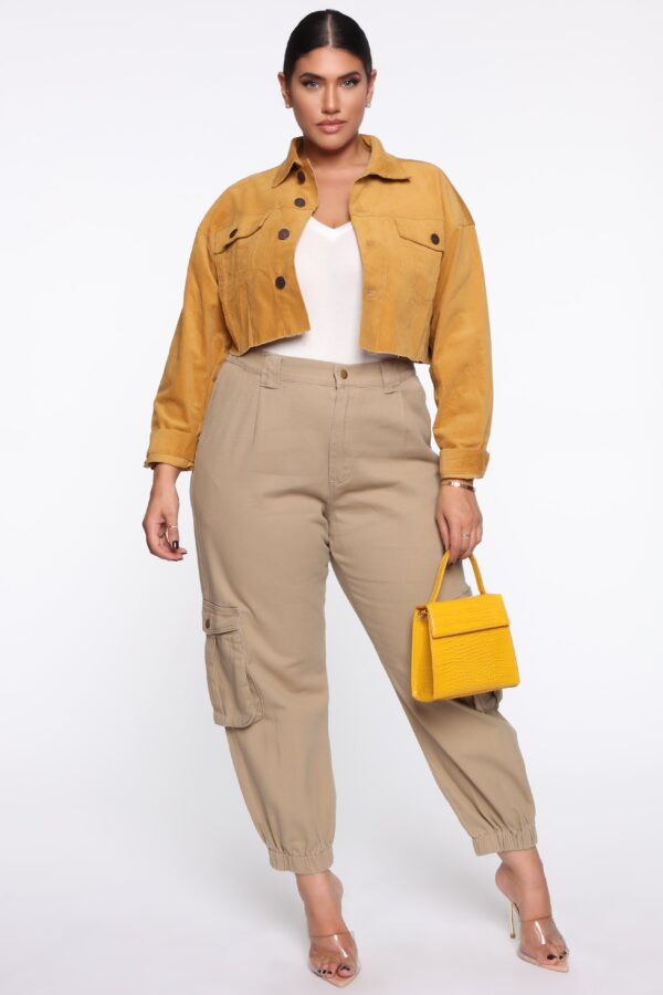 Khaki High-Waist Pants