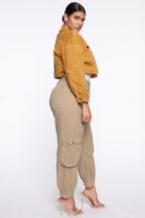 Khaki High-Waist Pants