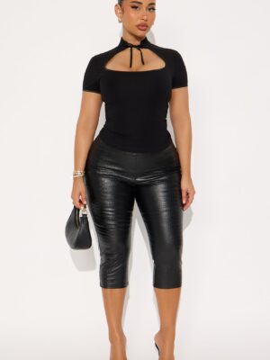 Black Mock-Neck Top