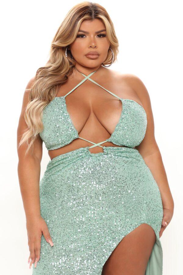 Endless Nights Sequin Maxi Dress - Mint