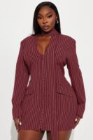Wine V-Neck Blazer