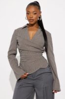 Top in Gray 100% polyester