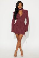 Wine V-Neck Blazer