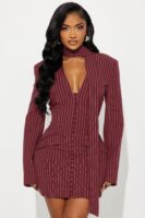Wine V-Neck Blazer