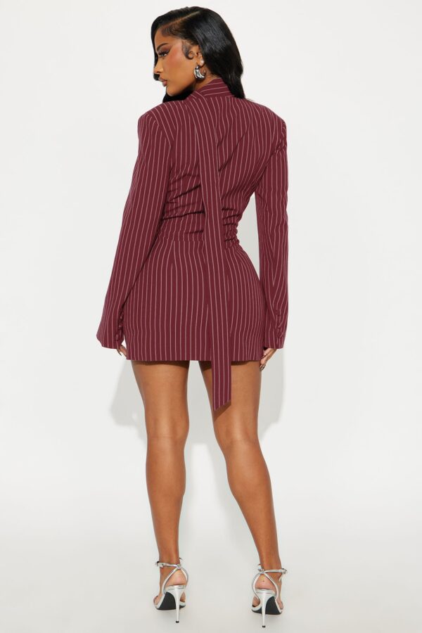 Wine V-Neck Blazer
