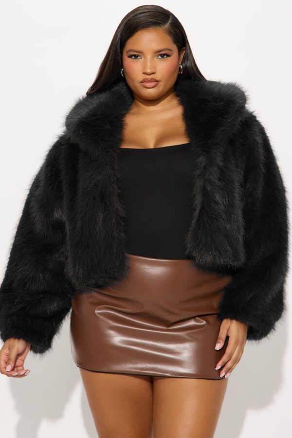 Cropped Coat in Black