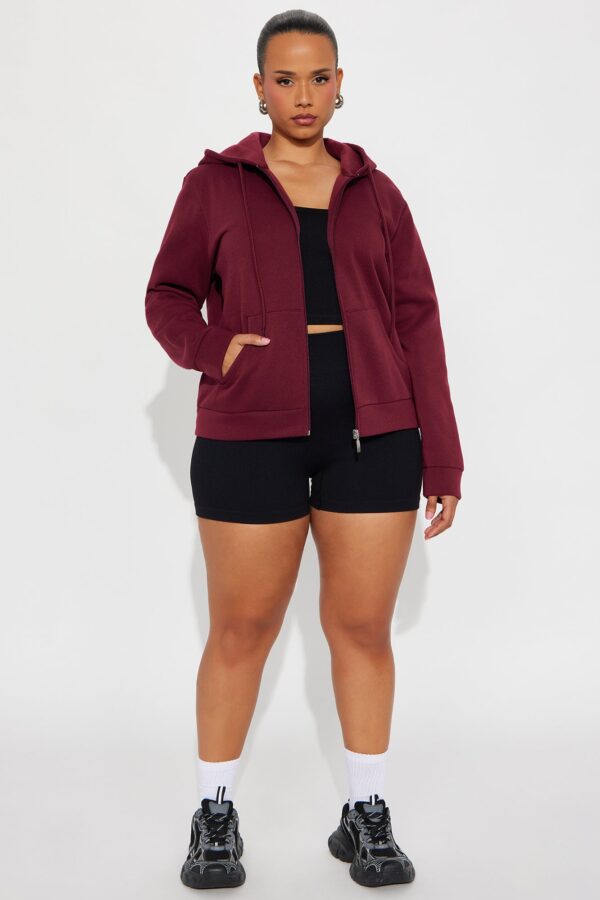 Burgundy Zip-Up Hoodie