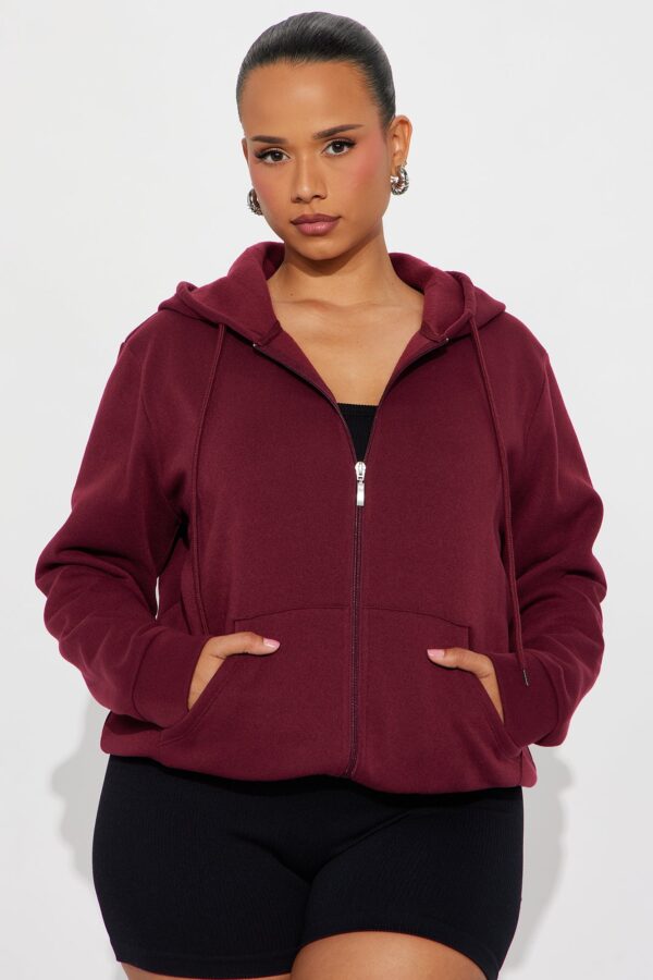 Burgundy Zip-Up Hoodie