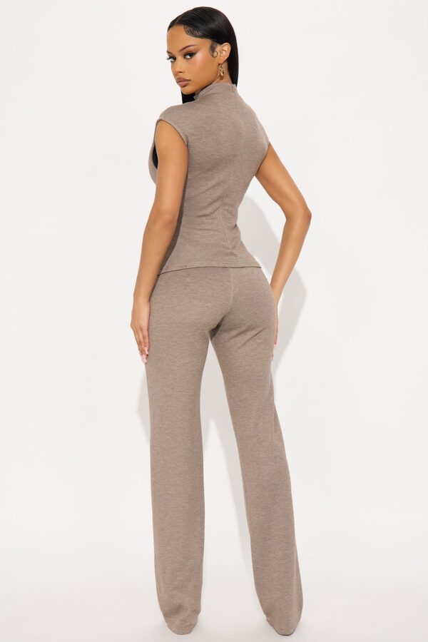 Mocha Mock-Neck Pants