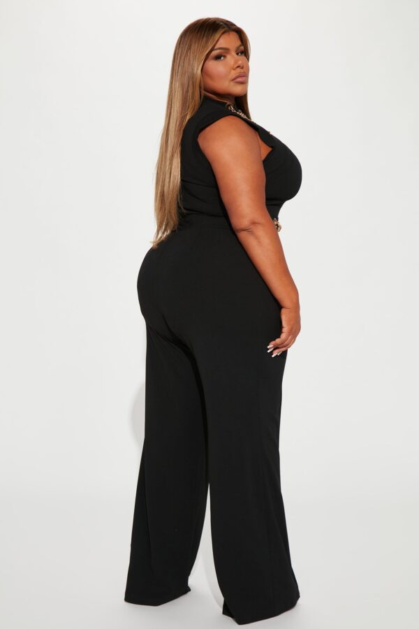 Black Mock-Neck Jumpsuit