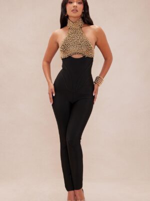 Turtleneck Jumpsuit in Black