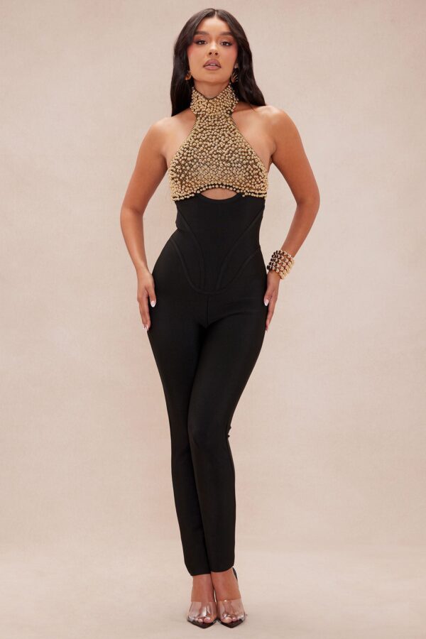 Turtleneck Jumpsuit in Black