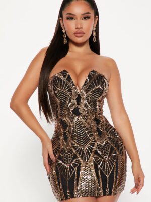 Night Party Sequin Mini Dress - Black