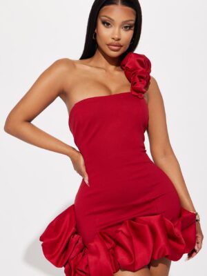One-Shoulder Dress in Red