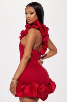 One-Shoulder Dress in Red