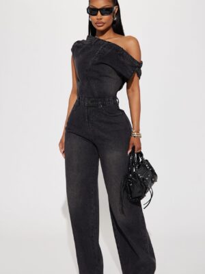 Jumpsuit in Black and Denim 100% cotton