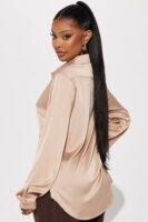 Satin Top in Taupe