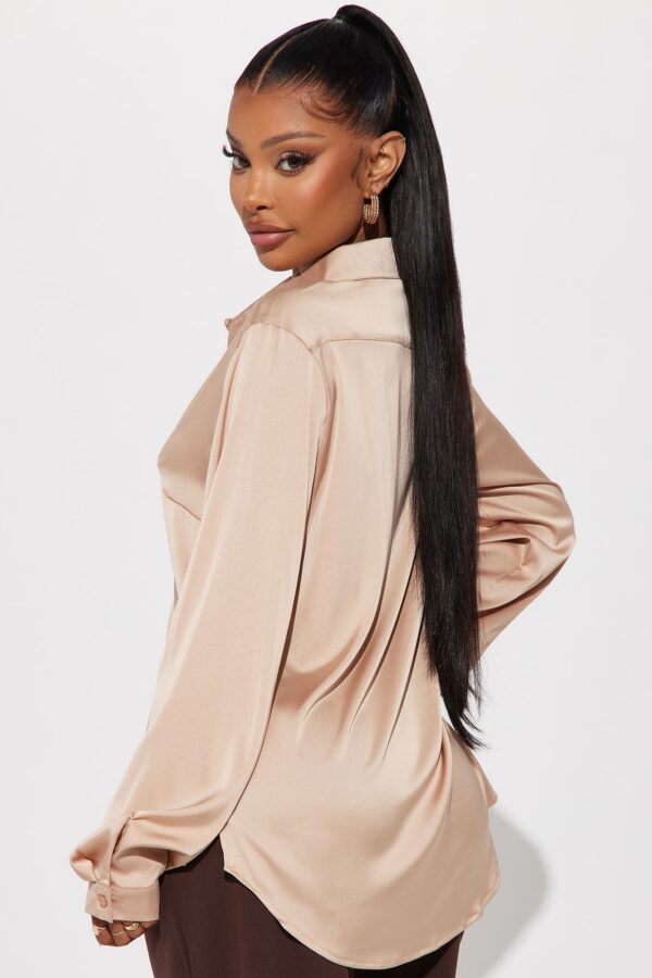 Satin Top in Taupe