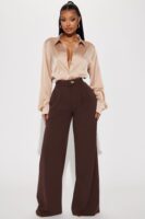 Satin Top in Taupe