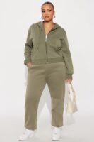 Olive Cropped Hoodie