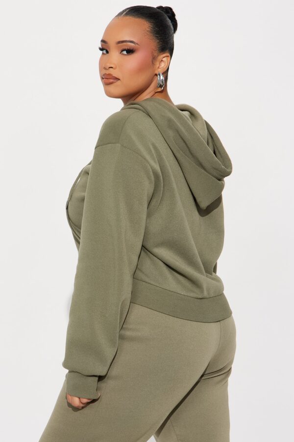Olive Cropped Hoodie