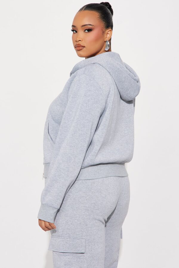 Heather Grey Hoodie with cropped